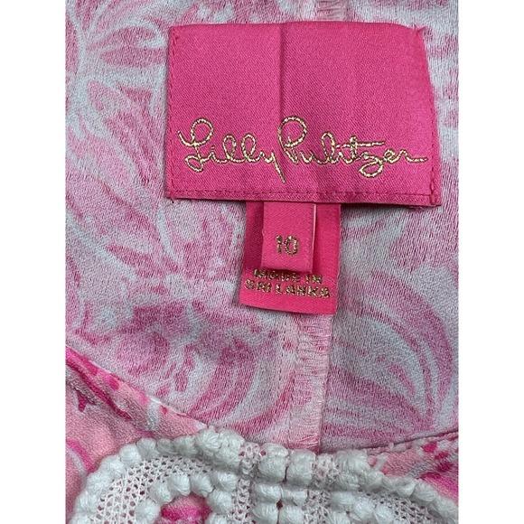Lilly Pulitzer 10 Pink Blossom FOXY LLAMA FOLA SET Sleeveless Top & Shorts Golf - Picture 15 of 15